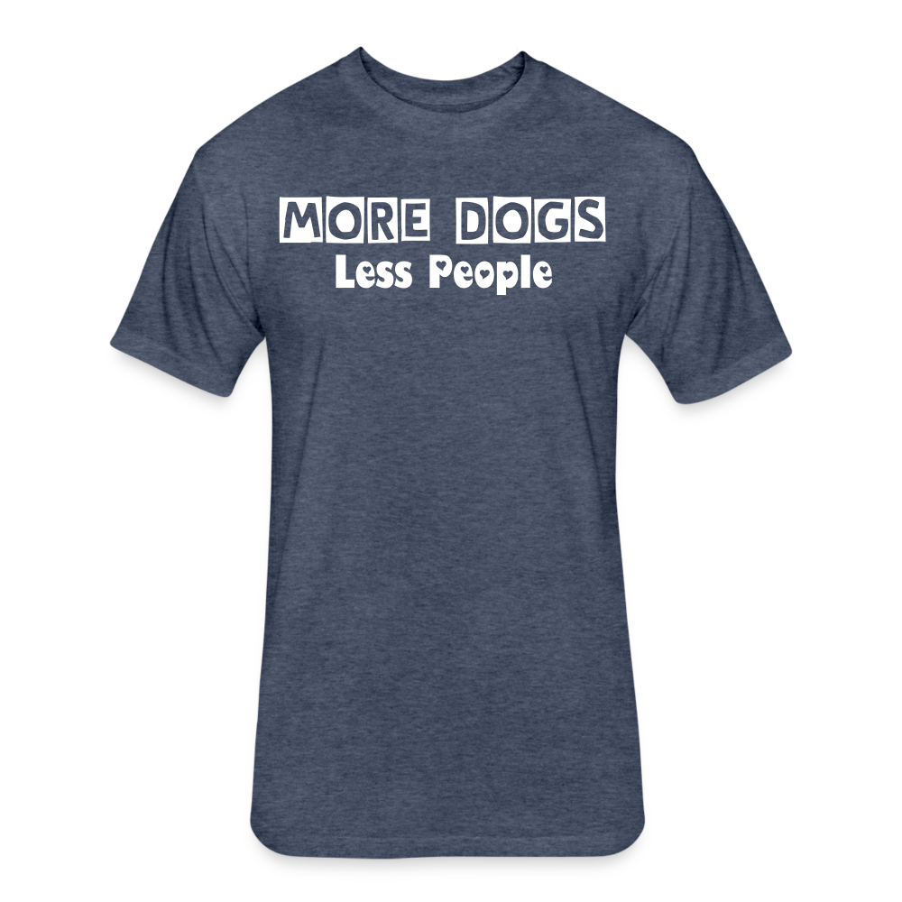 More Dogs Less People Fitted Cotton/Poly T-Shirt by Next Level - heather navy