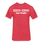 More Dogs Less People Fitted Cotton/Poly T-Shirt by Next Level - heather red
