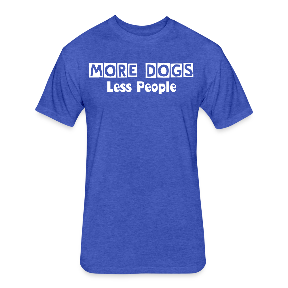 More Dogs Less People Fitted Cotton/Poly T-Shirt by Next Level - heather royal