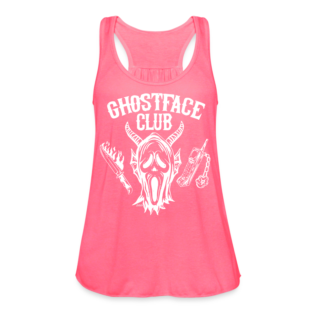 Ghostface Club Women's Flowy Tank Top by Bella - neon pink