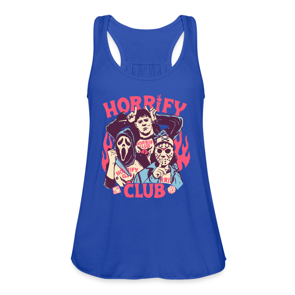 Horrify Club Women's Flowy Tank Top by Bella - royal blue