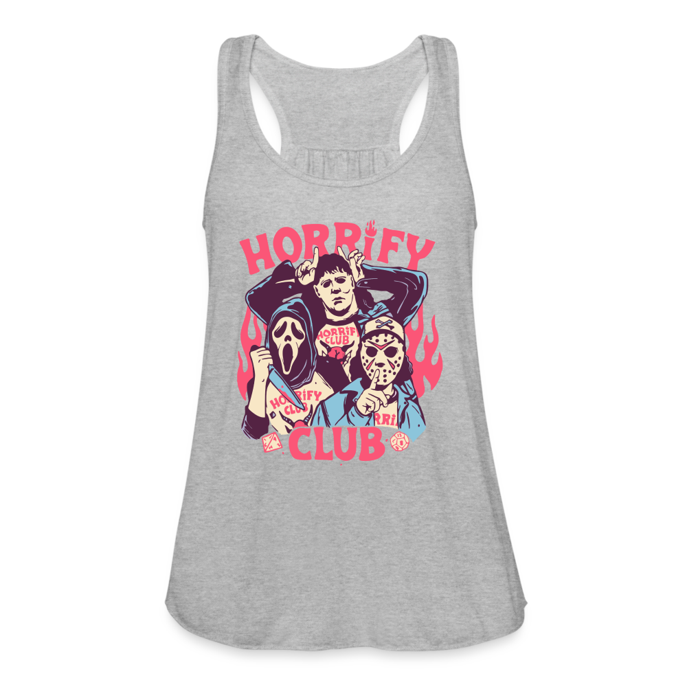 Horrify Club Women's Flowy Tank Top by Bella - heather gray