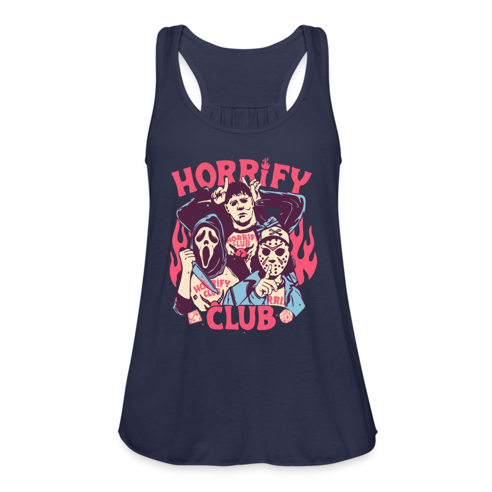 Horrify Club Women's Flowy Tank Top by Bella - navy