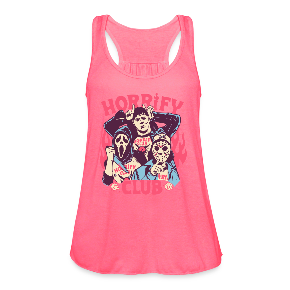 Horrify Club Women's Flowy Tank Top by Bella - neon pink