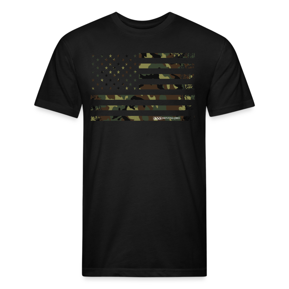 Camo Flag Fitted Cotton/Poly T-Shirt by Next Level – 333