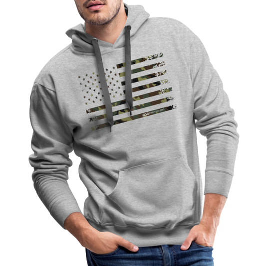 Camo Flag Men’s Premium Hoodie - heather grey